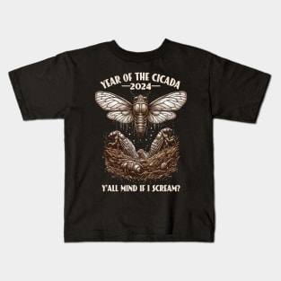 Brood Cicada Lover Year Of The Cicada 2024 Entomology Cicada Kids T-Shirt